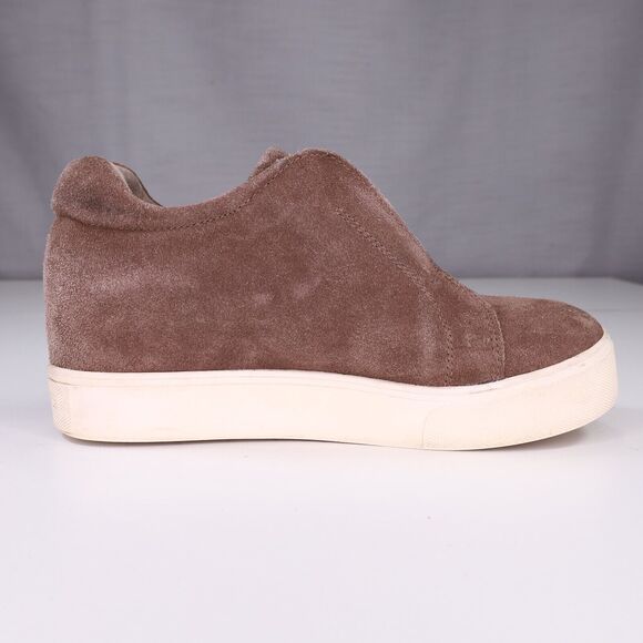 J Slides NYC Shoes Womens 6.5 Platform Sneakers Brown Suede Leather Slip Ons - Picture 12 of 13